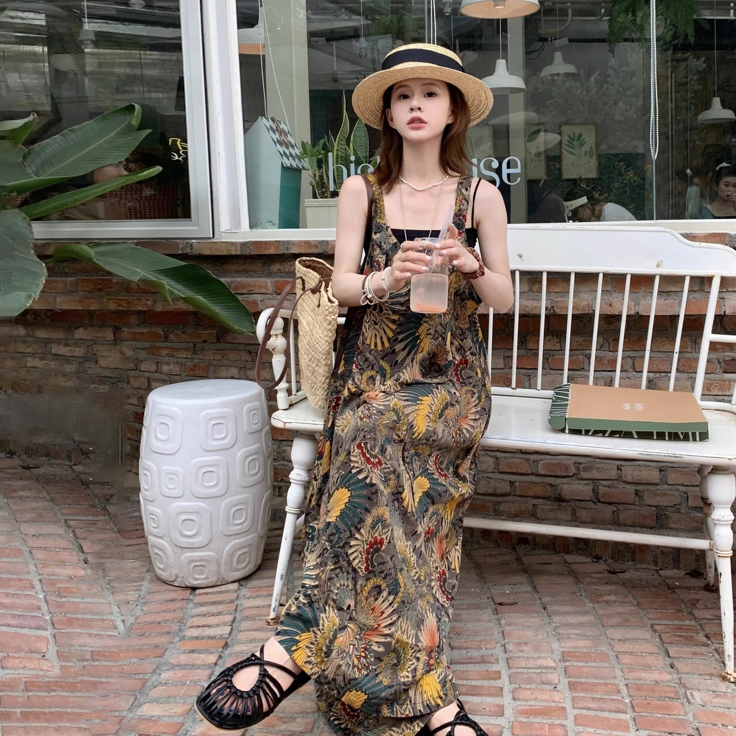 【ボトムス】夏新作 ゆったりルーズスタイル Vネック キャミサロペット オールインワン【SHシリーズ】