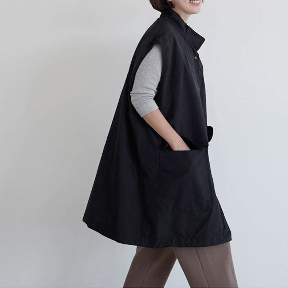 【トップス】春秋 ビッグポケット カジュアル ベスト