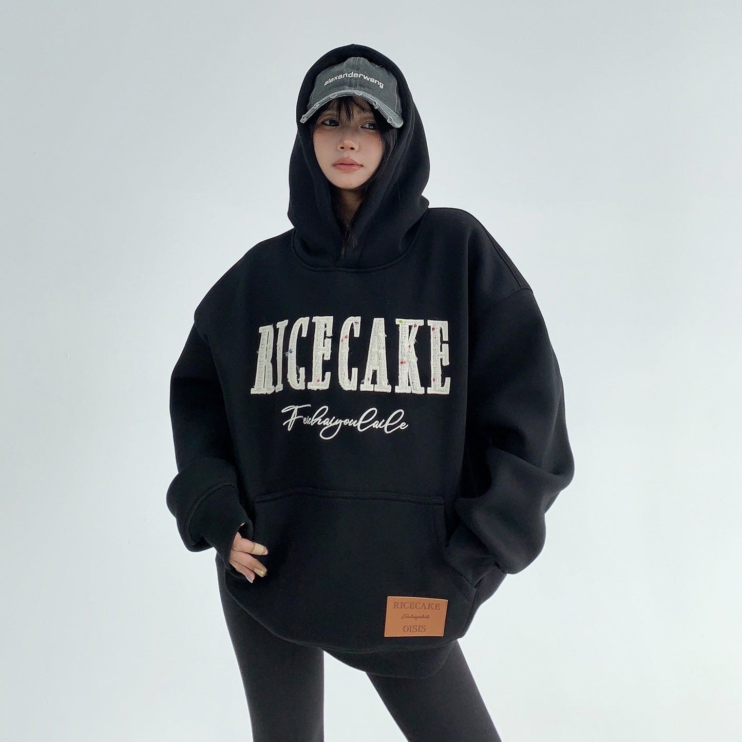 【トップス】秋冬 裏起毛 刺繍 フード付き ゆるリラックス パーカー 【FCシリーズ】