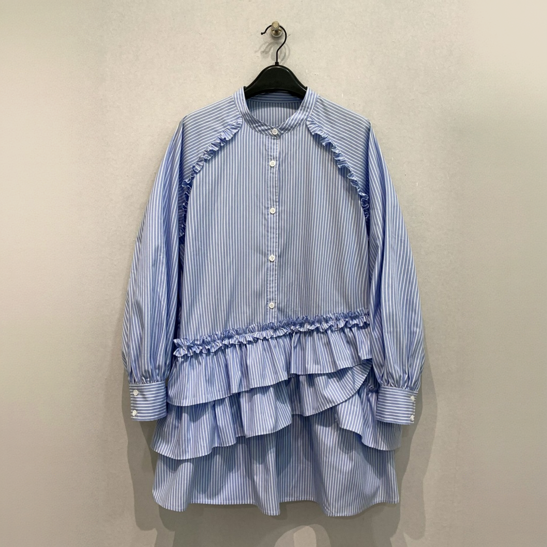 【ワンピース】レトロ フリル バルーンスリーブ オーバーシルエット ワンピース 【JZシリーズ】