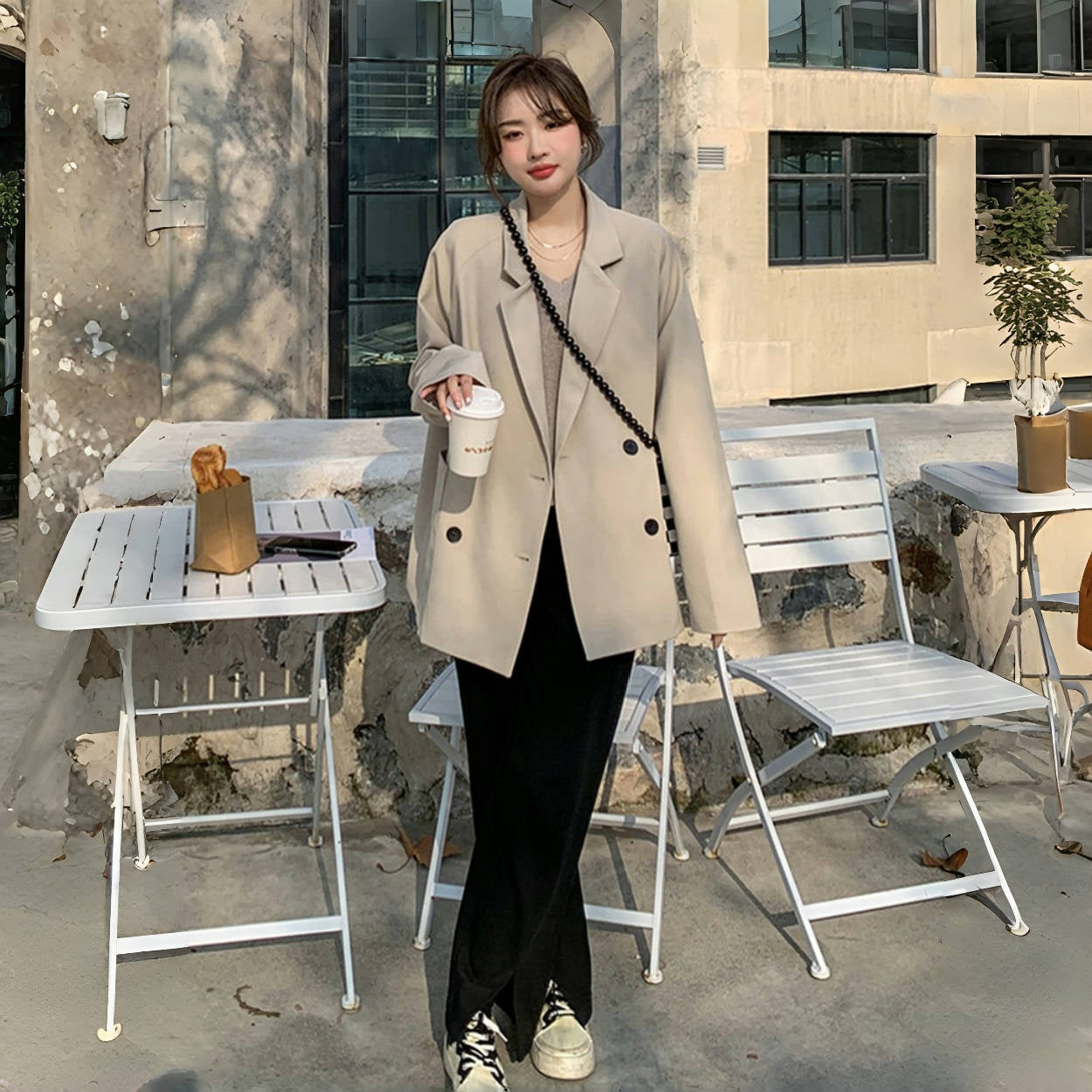 【アウター】 スーツジャケット レディース 春秋 高級感 デザイン性あり レトロ香港風 韓国系おしゃれ【SNシリーズ】