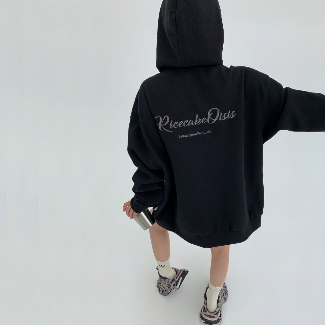 【アウター】刺繍 ファスナー付き 春秋冬 ゆるリラックス フード付き ジャケット 【FCシリーズ】