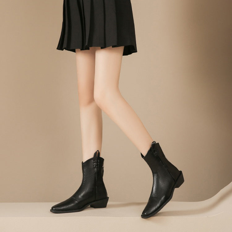 【シューズ】 春秋冬 ポインテッドトゥ チェルシー マーティンブーツ