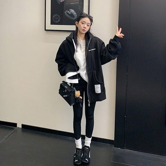 【アウター】サイドスリット 小众デザイン フード付き ジャケット 【FCシリーズ】