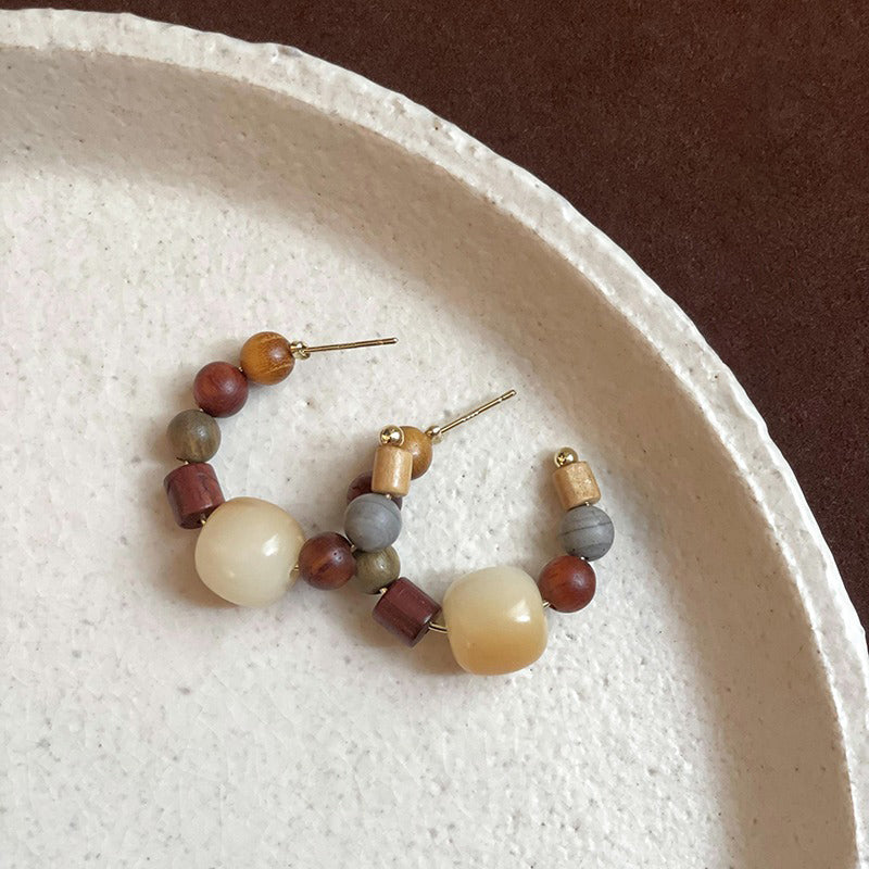 【🎁 B2G1|先行スタート!】【グッズ】新中華風ヴィンテージ ピアス 上品で個性的なフープデザイン