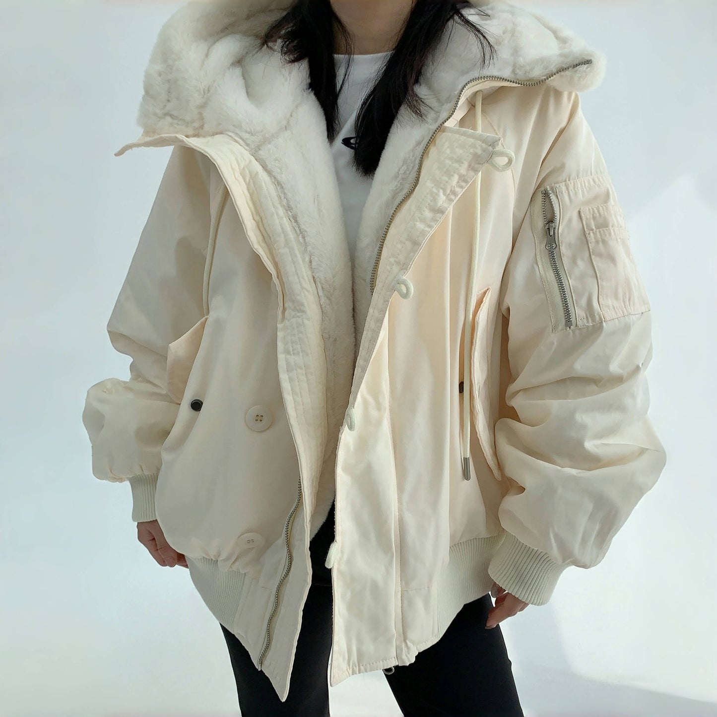 【アウター】厚手 裏起毛 秋冬 中綿入りシック ジャケット 綿入れコート 【FCシリーズ】