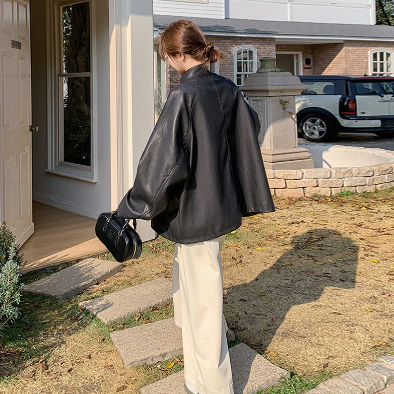 【アウター】PUレザージャケット レディース 春秋 ヴィンテージ ゆったり ショート丈 おしゃれ バイカージャケット【JZシリーズ】