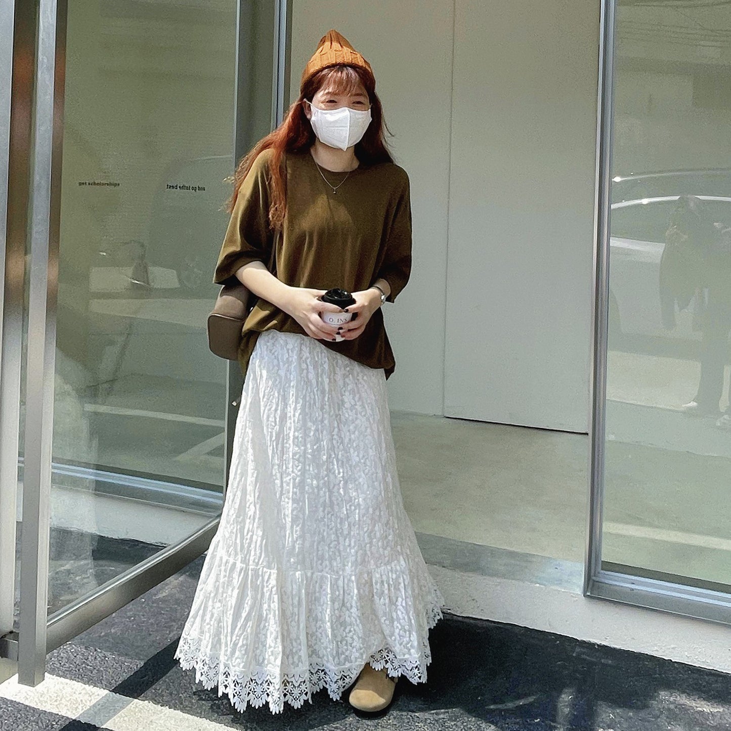 【ボトムス】 初秋新作 ロングスカート ふんわりフェミニン デザイン性 小众レース切り替えスカート