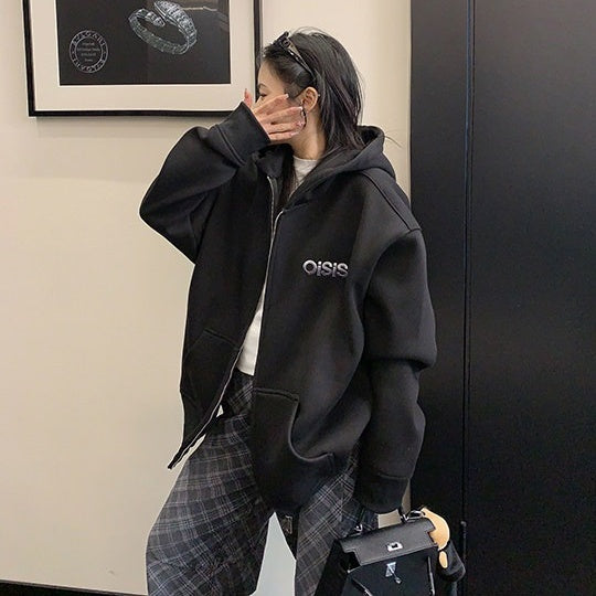 【アウター】立体刺繍 厚手 フード付き ジャケット 【FCシリーズ】