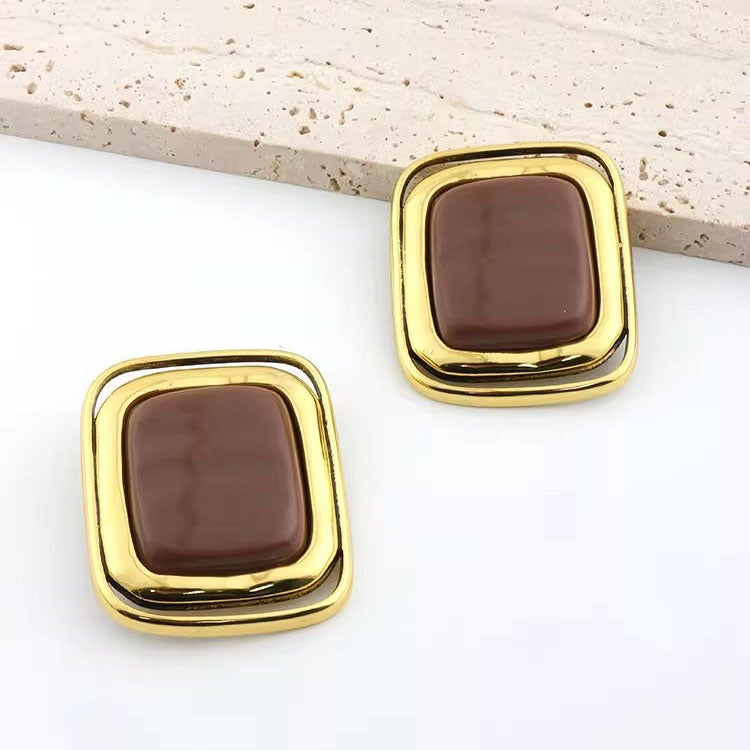 【🎁 B2G1|先行スタート!】【グッズ】欧米風 レトロ 個性的な ピアス スクエア イヤーカフ& ピアス