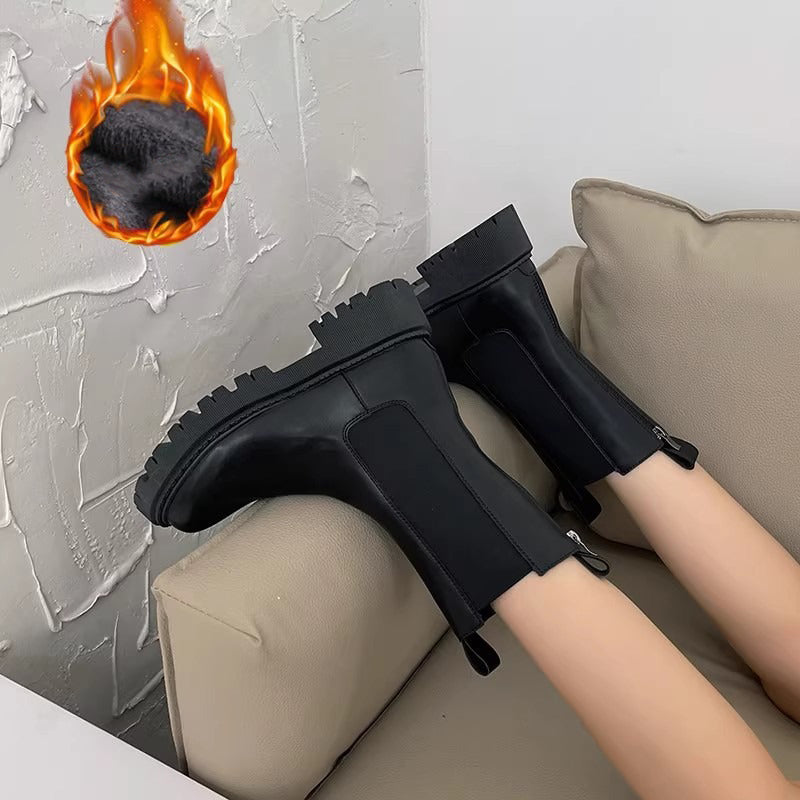 【シューズ】春秋冬 カジュアル 厚底 マーティンブーツ ミッドカーフ ブーツ