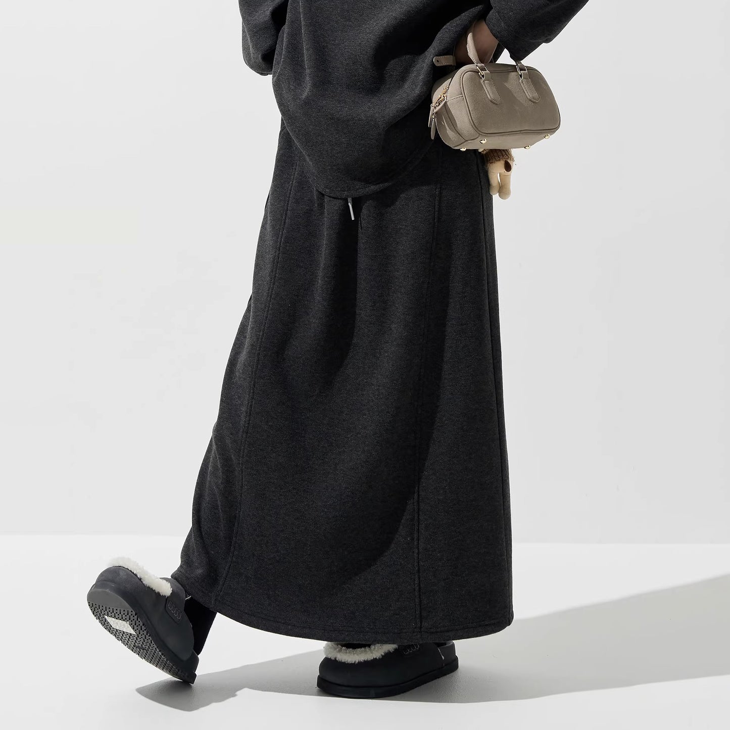 【単品注文】【セットアップ】レイヤード風 スウェット+スカート 上下セット レディース 秋冬 韓国風 上品 あったか【FCシリーズ】【15~20日内発送】