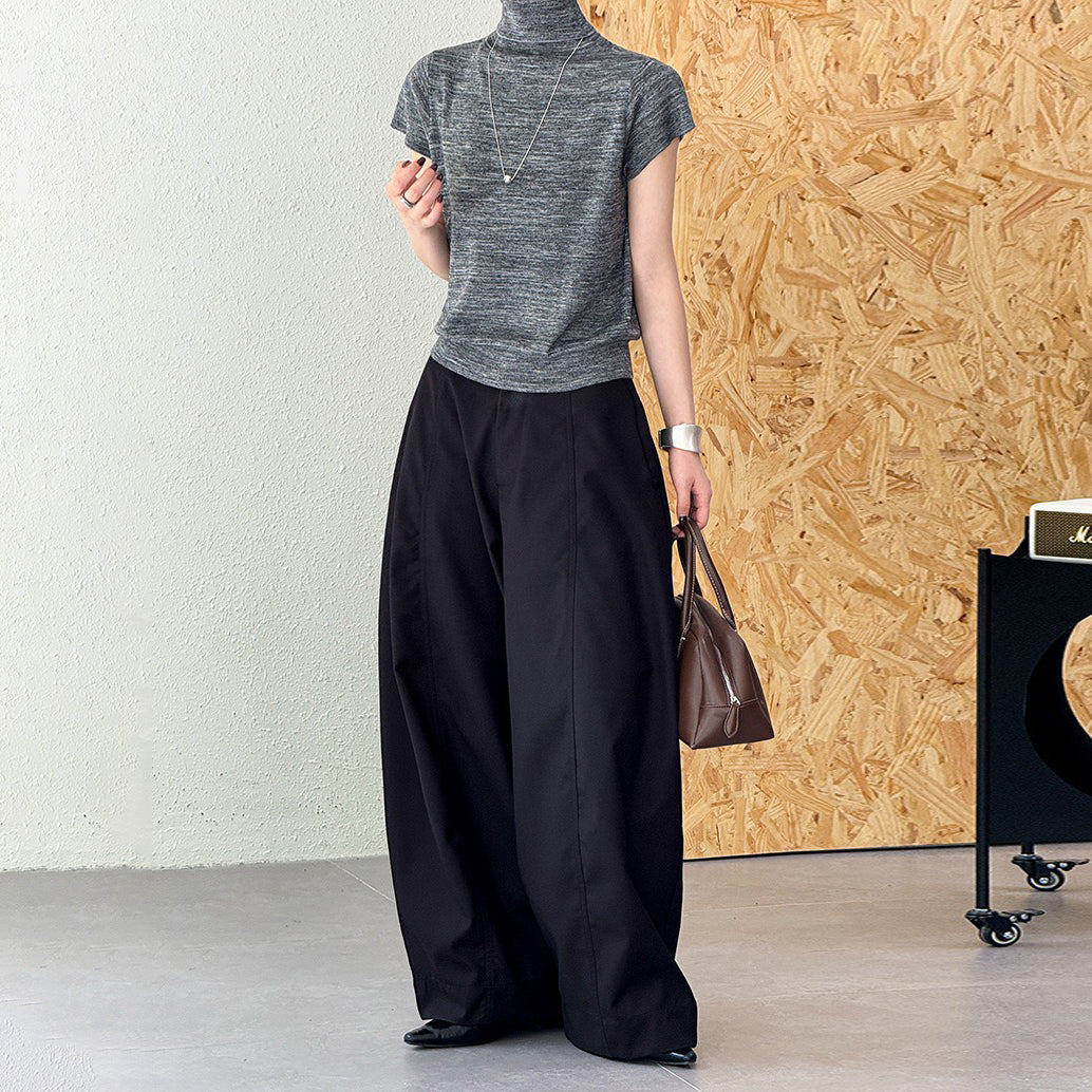 【トップス】秋先取り 韓国系ヴィンテージ感 ハーフタートル ニット Tシャツ【JZシリーズ】