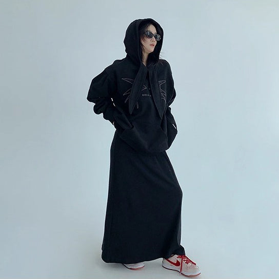 【トップス】✨ヴィンテージ刺繍&リボンデザイン裏起毛フーディ レディース 秋冬新作【FCシリーズ】