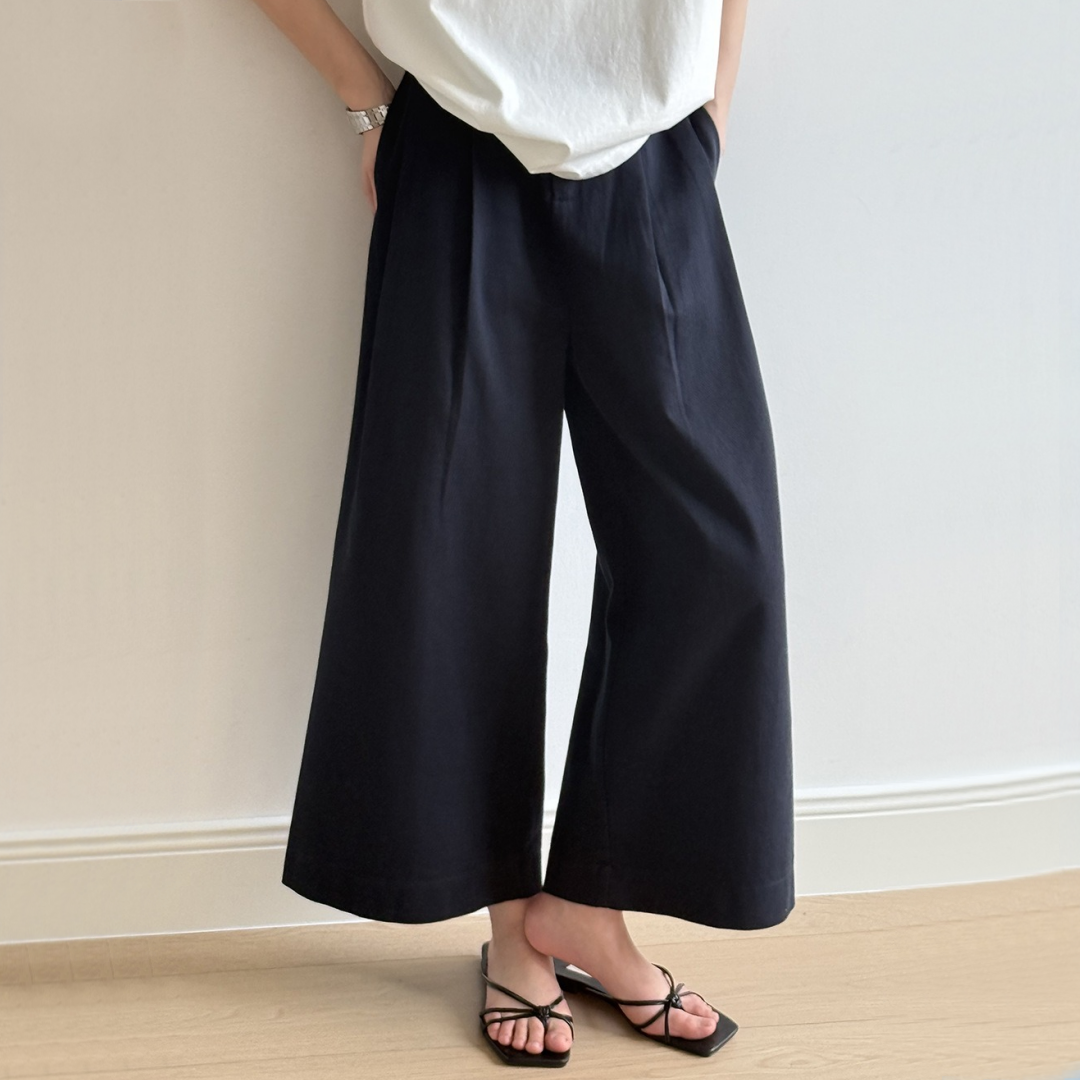 【ボトムス】夏 ウォッシュコットン ルーズ ストレート ベルト付き ワイド パンツ 【SNシリーズ】