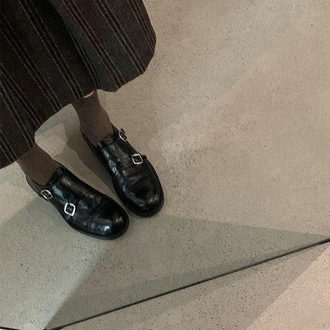 【シューズ】春秋冬夏 レトロ ヴィンテージ加工 ラウンドトゥ パンプス 【AHシリーズ】