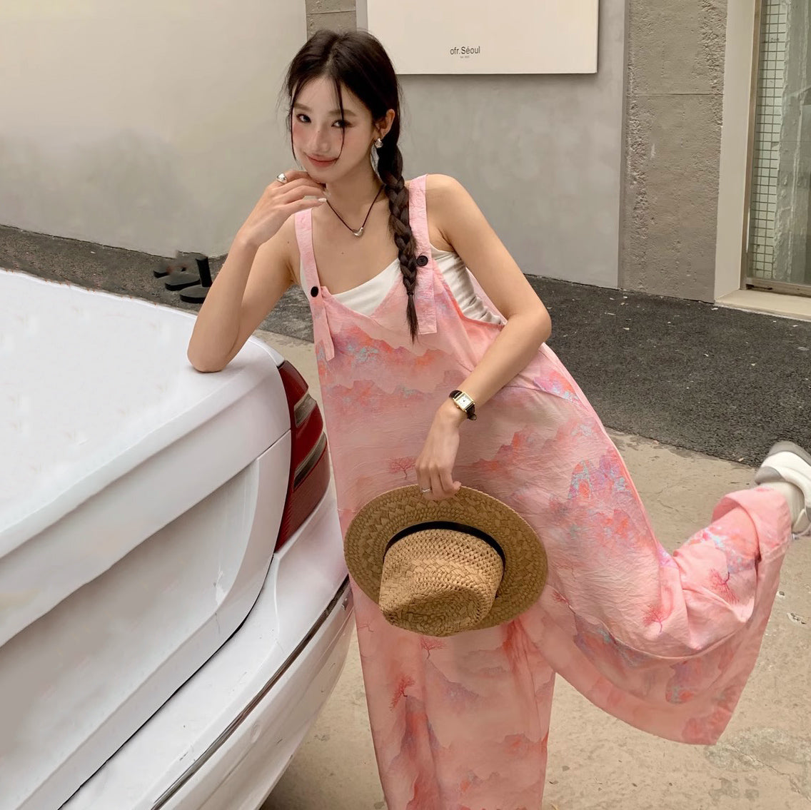 【ボトムス】夏新作 ゆるっと高腰デザイン 体型カバー抜群 着回し自在 オールインワン【SHシリーズ】