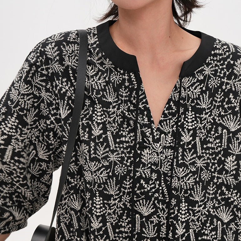 【ワンピース】夏 刺繍 花柄 半袖 ワンピース【SHシリーズ】