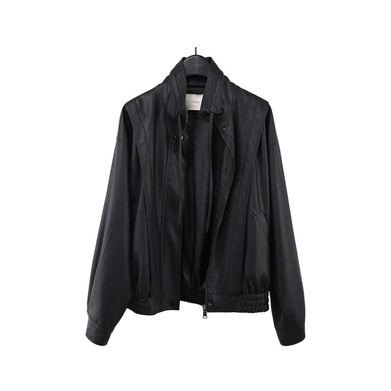 【アウター】レトロ 春秋 ショート レザー ジャケット【JZシリーズ】