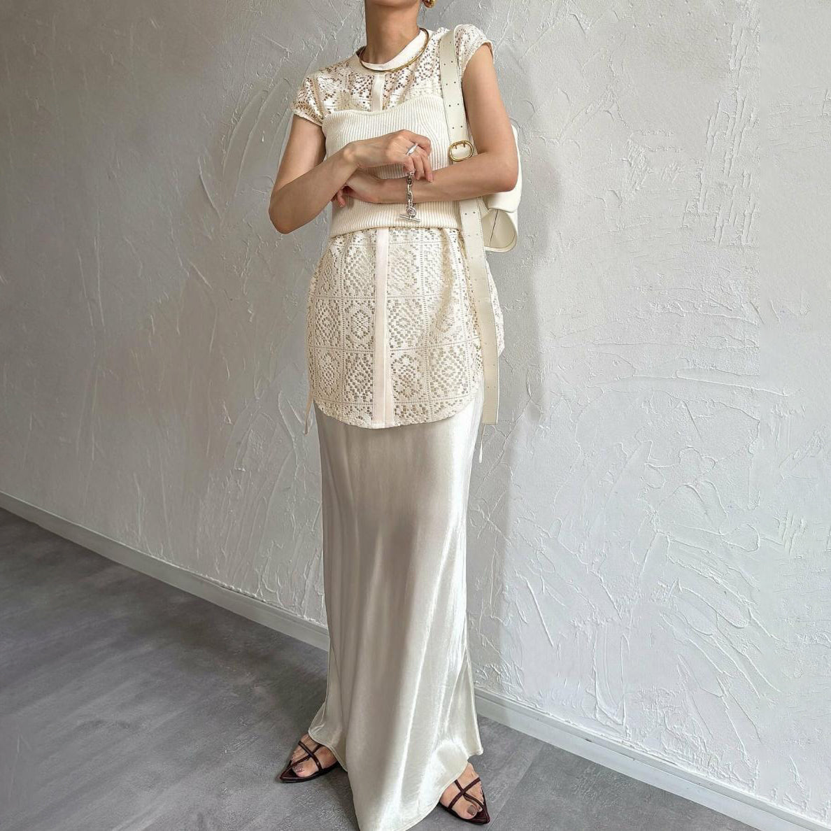 NEW長袖入荷!【トップス】 夏新作 日本風 ラウンドネック レーストップス レース ノースリーブ ベスト タンクトップ シャツ