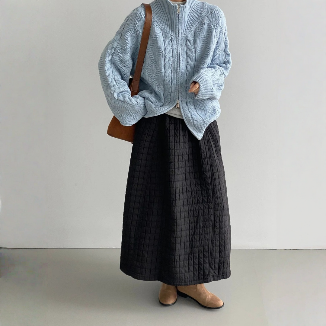 【ボトムス】ウエストゴム コットン風 厚手 バルーンスカート【JZシリーズ】