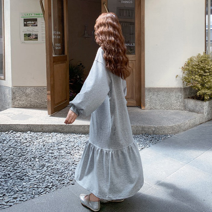 【ワンピース】韓国風 カジュアル スウェットワンピース レディース 長袖ワンピース 流行 爆款 着回し抜群 上品【JZシリーズ】