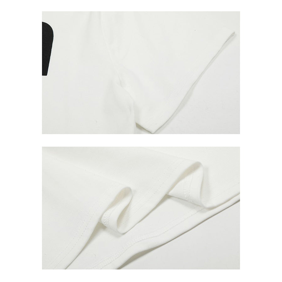 【トップス】カジュアル ロゴプリント クロップドショルダー 半袖Tシャツ【FCシリーズ】