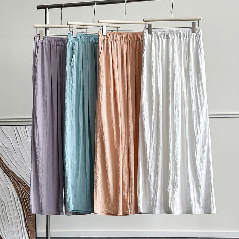 【ボトムス】夏新作 韓国風 ゆったりハイウエスト 体型カバー カジュアルロングパンツ【JZシリーズ】