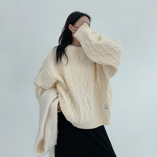 【トップス】春 秋 冬 オーバーシルエット 厚手 クルーネック ヘビーウェイト セーター 【FCシリーズ】