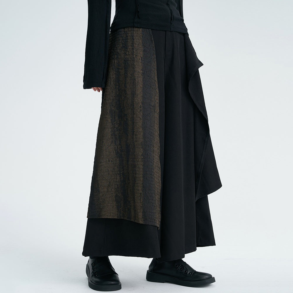 【セットアップ】ダーク系 ドレープ感 カジュアル シャツ&パンツ 春秋冬2点上下セット【AHシリーズ】