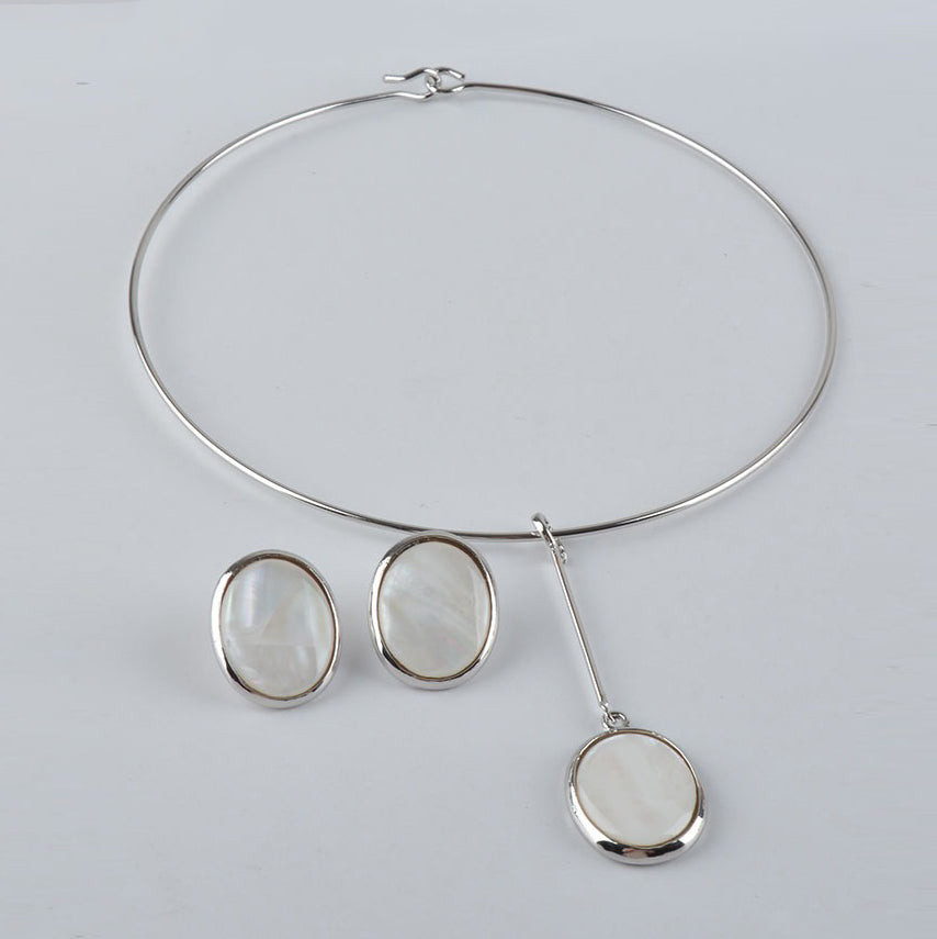 【🎁 B2G1|先行スタート!】【グッズ】欧米風 シンプル ファッション 合金 人造石 ネックレス ピアス