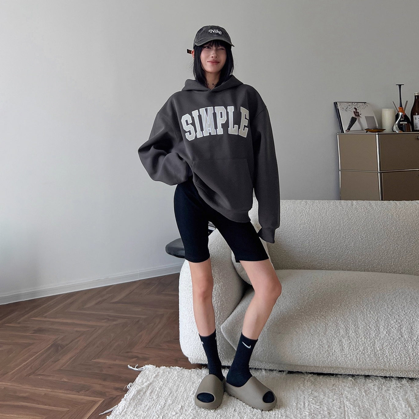 【トップス】ロゴ刺繍入り ゆるシルエット レトロパーカー レディースカジュアル【FCシリーズ】