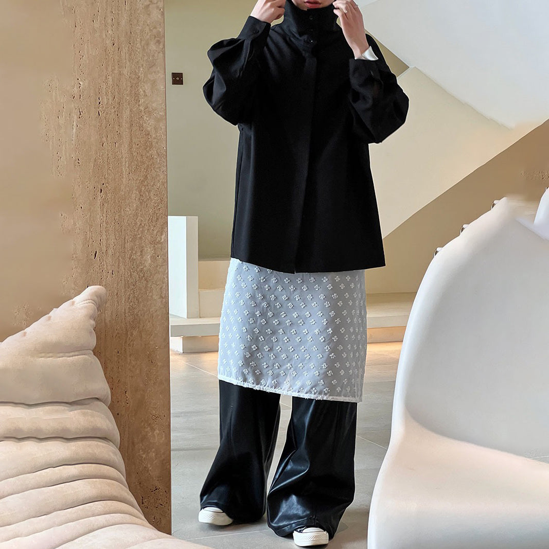 【トップス】春秋 スタンドカラー ドレープ シンプル 気質 長袖 シャツ 【SNシリーズ】