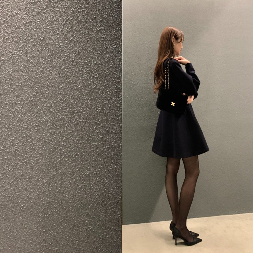 【アウター】春秋冬 プリーツ Aライン ウエスト絞り 長袖 コート