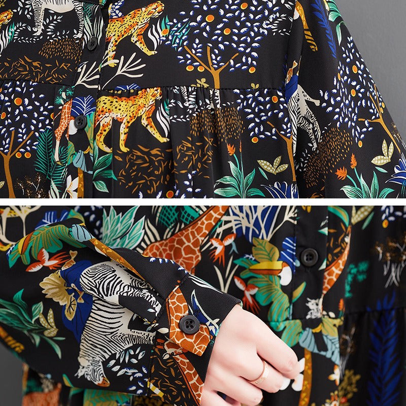 【ワンピース】大きいサイズ 上質感&大人可愛い シルエットすっきり カジュアル花柄 【SHシリーズ】