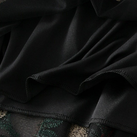 【ボトムス】花柄 レトロ ハイウエスト 刺繍 春夏秋 スカート 【SHシリーズ】