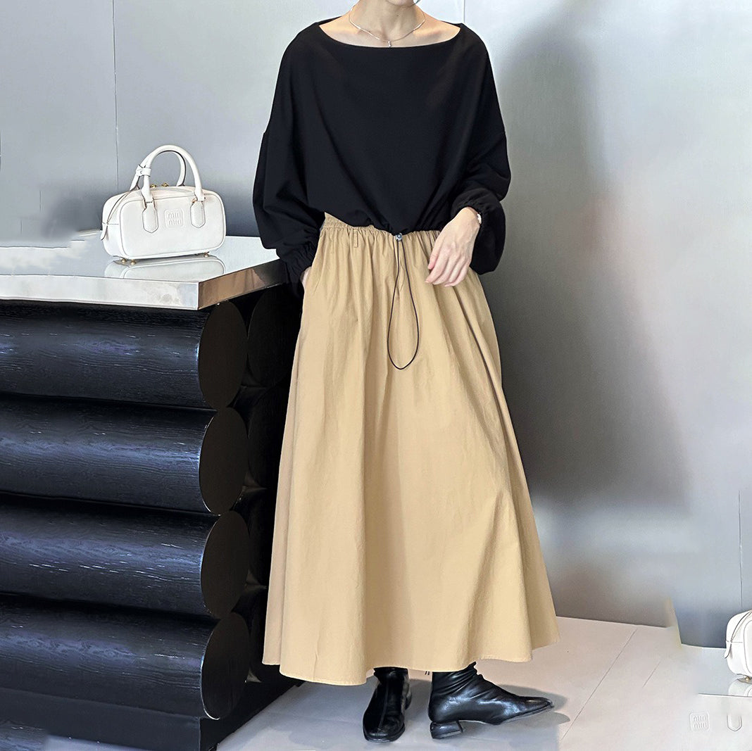 【トップス】春秋 無地 ユニークデザイン 長袖 ショート Tシャツ【JZシリーズ】