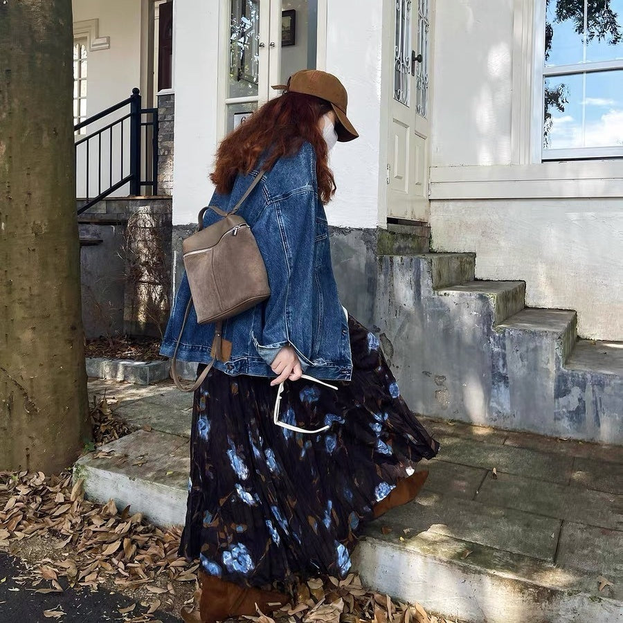 【ボトムス】春 秋 冬 レトロ ルーズ 大振裾 スカート 【SHシリーズ】