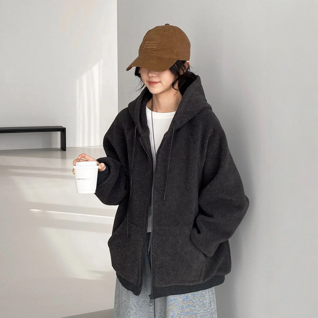 【アウター】オーバーサイズ 春 秋 冬 裏起毛 フード付き ジャケット 【JZシリーズ】