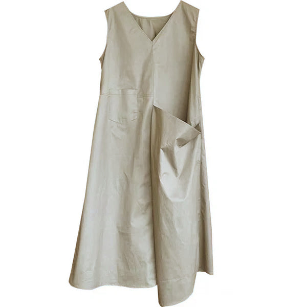 【ワンピース】夏 前後着用可能 2WAY ゆったり 着痩せ ミドル丈 ノースリーブワンピース