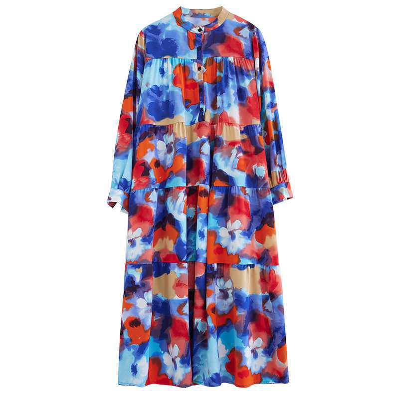 3/20~3/22☀️60%OFF【60%OFF⭐️先行スタート!】【ワンピース】春秋冬 プリント ゆるリラックス 長袖 ワンピース 【SHシリーズ】