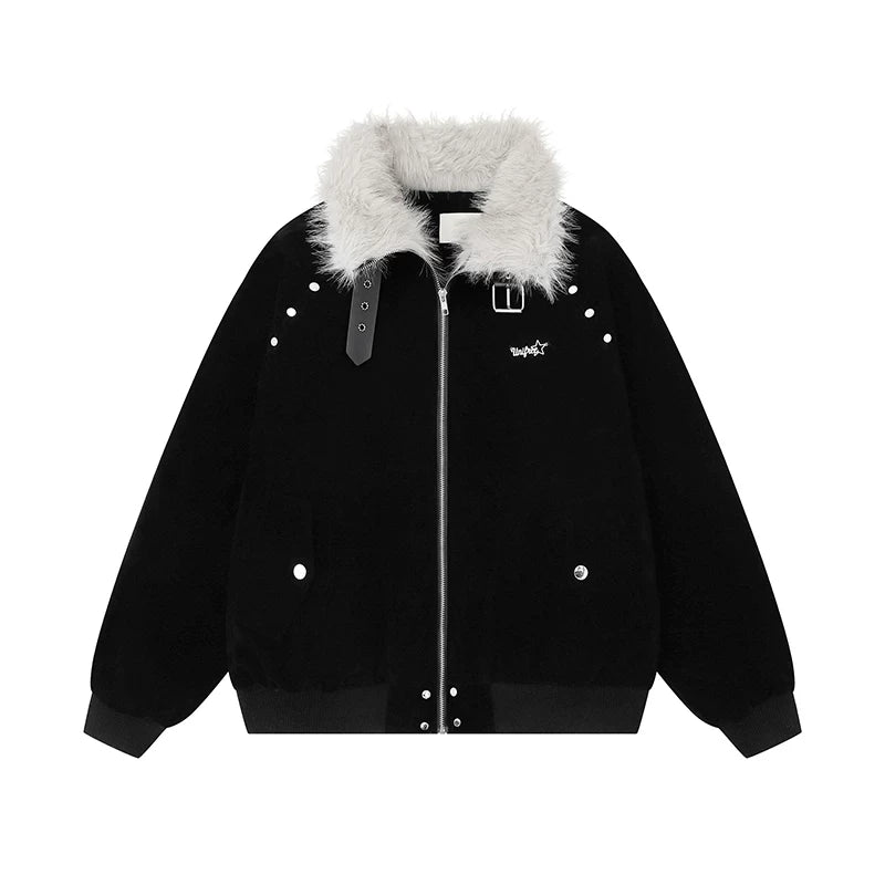 【アウター】ミラード イーグルモチーフ 中綿ジャケット ヴィンテージ風 ワーク レディース 厚手 綿入れコート【FCシリーズ】