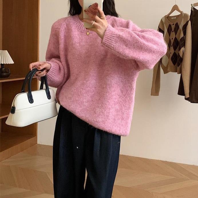 【トップス】秋冬 韓国風 ゆったり 海外トレンド ニットセーター