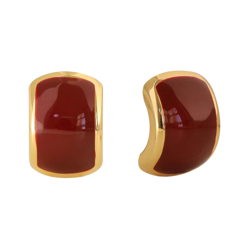 【🎁 B2G1|先行スタート!】【グッズ】レトロ シンプル レッド 合わせやすい ピアス