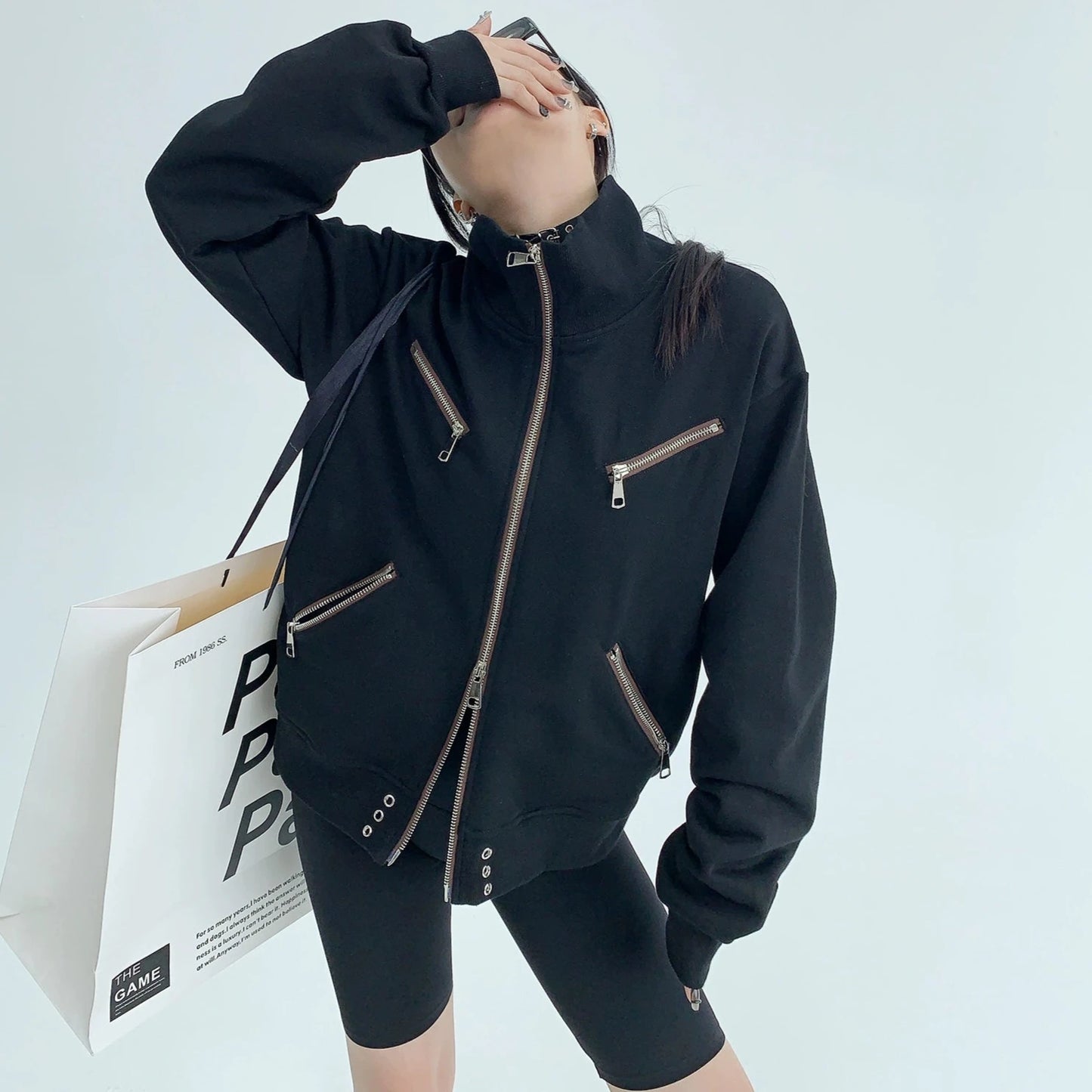 【アウター】春秋 ストリート 合わせやすい 大注目 スタンドネック パーカージャケット【FCシリーズ】