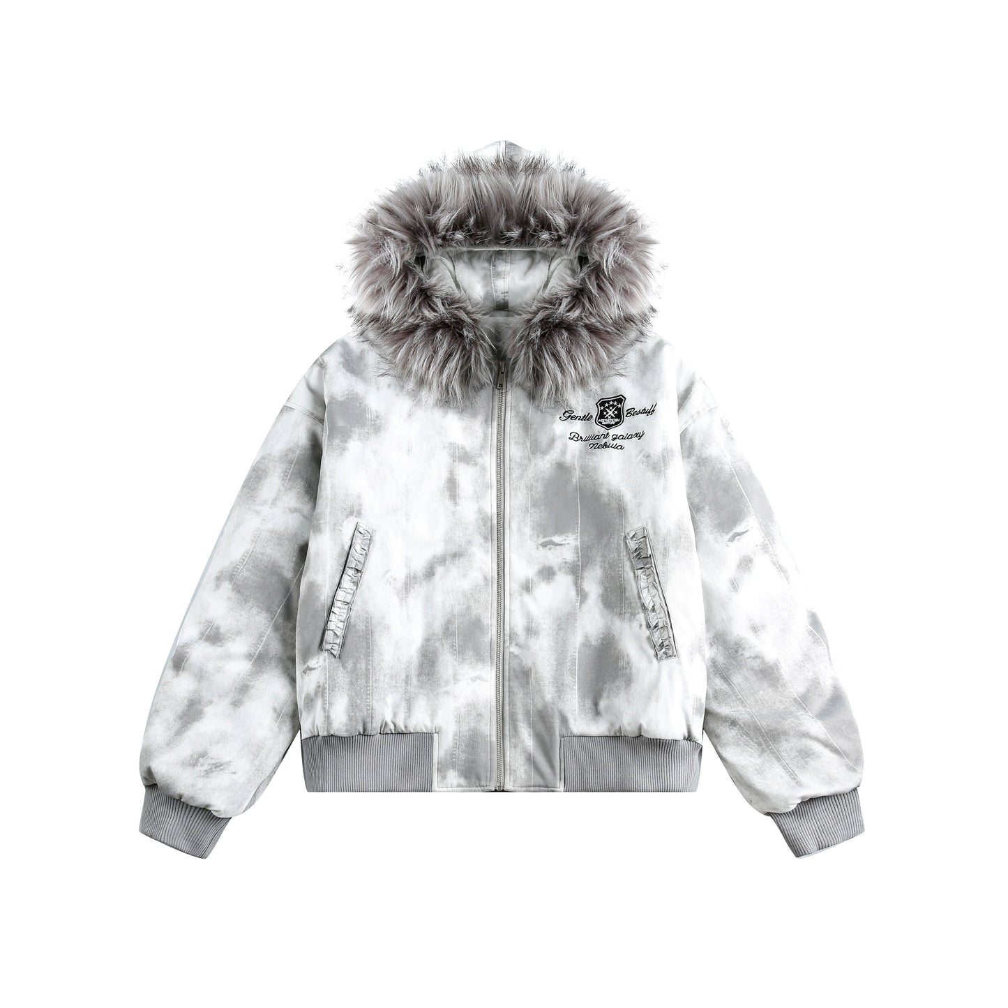 【アウター】アメリカン グラデーション フード付き メンズ&レディース 厚手 痩せ見え 綿入れコート【FCシリーズ】