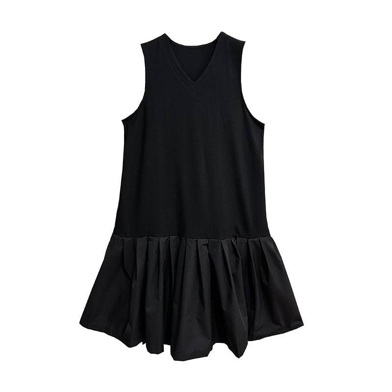 【ワンピース】春 秋 冬 Vネック 重ね着 ノースリーブ ワンピース 【AHシリーズ】