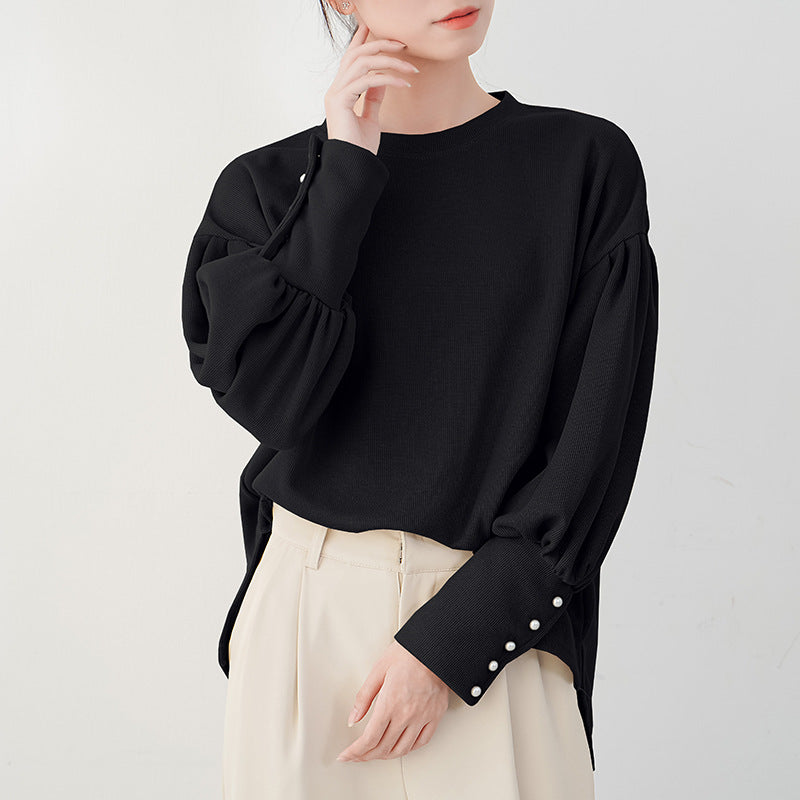 【トップス】春秋 全5色 海外トレンド ランタンスリーブ Tシャツ