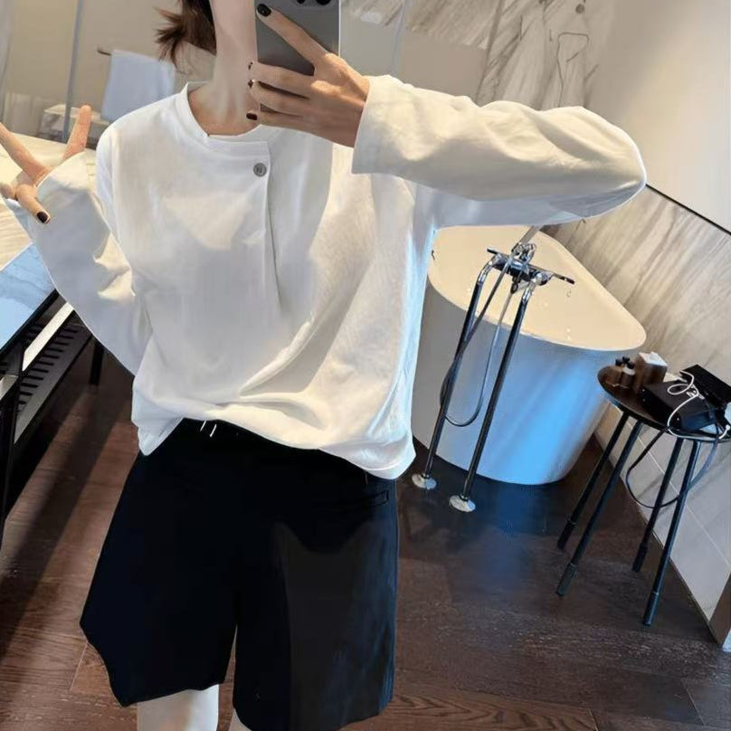 【トップス】韓国風 春夏秋冬 合わせやすい 通勤 Tシャツ【JZシリーズ】