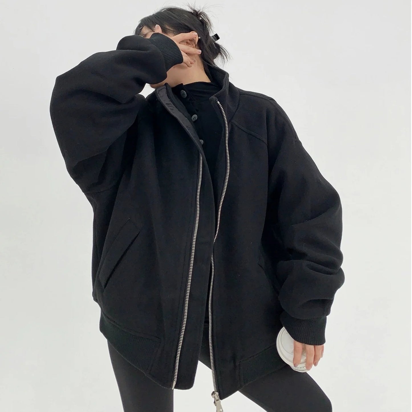 【アウター】シンプル スタンドネック 秋冬 厚い保温 ゆったり レトロ 綿入れコート【FCシリーズ】